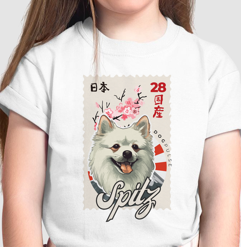 Camiseta Infantil Nihon Spitz White Dog Pulse
