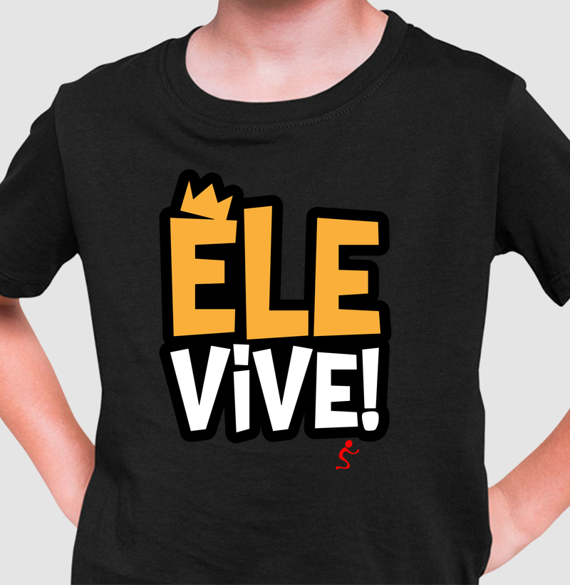 Camiseta Infantil Cristã Ele Vive