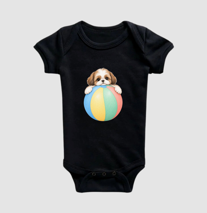 Shih Tzu Filhote Brincando - Body Infantil