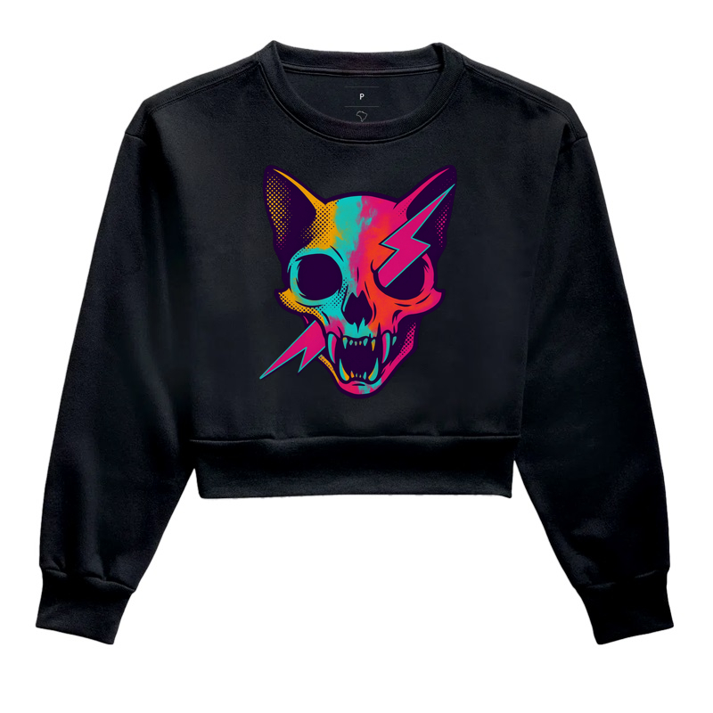 Cropped Moletom RAINBOW SKULL