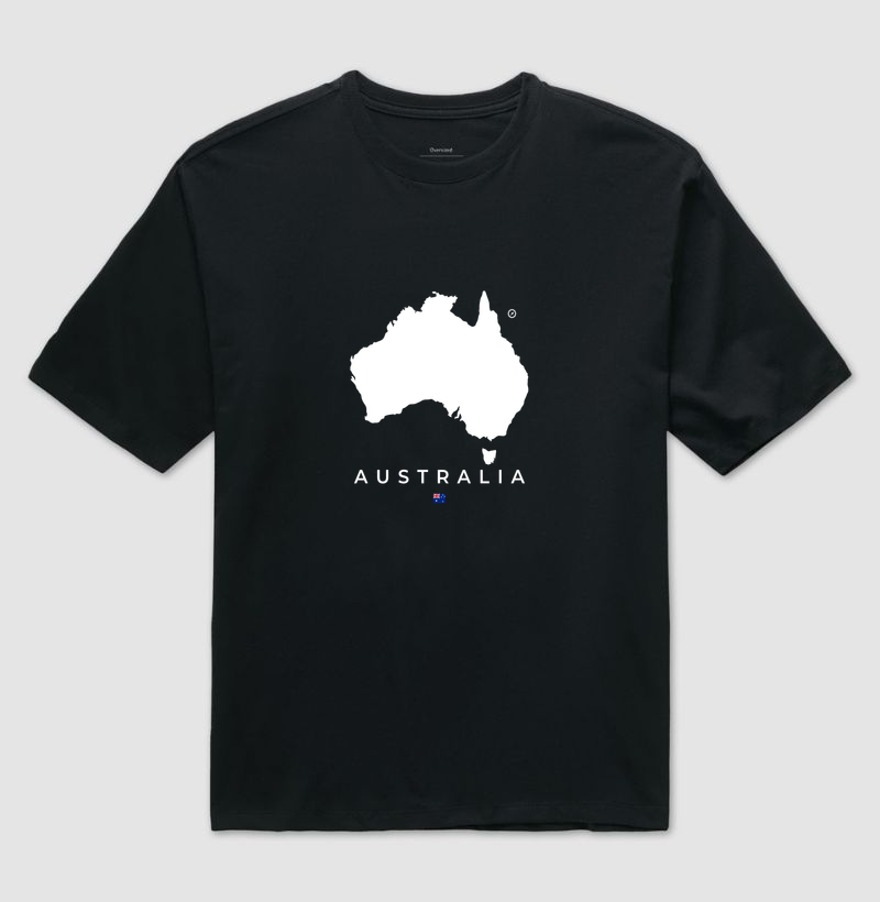 Australian Map - Camiseta Oversized