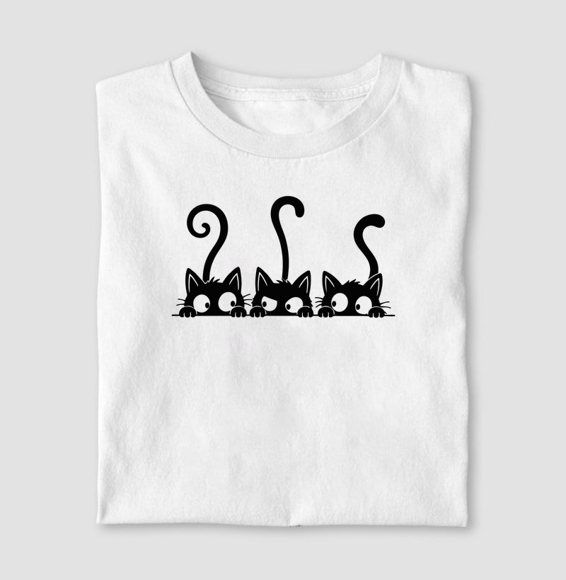 gatos espiando - Camiseta