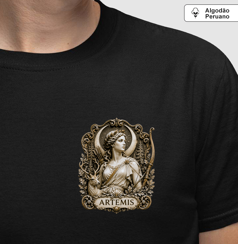 Ártemis — Senhora da Caça - Camiseta Algodão Peruano