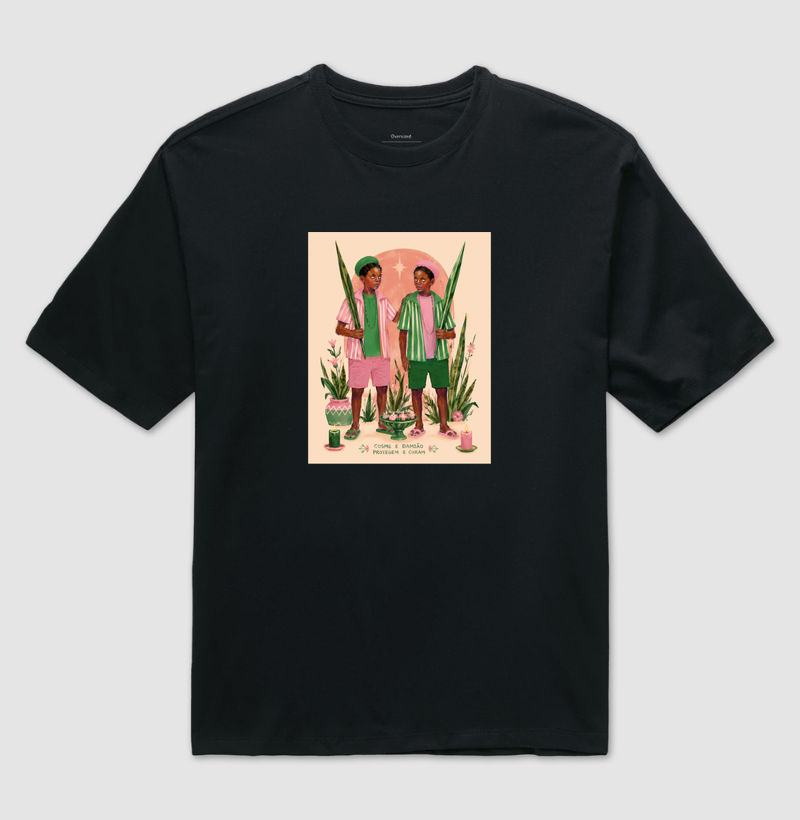Cosme e Damião protegem e curam - Camiseta Oversized