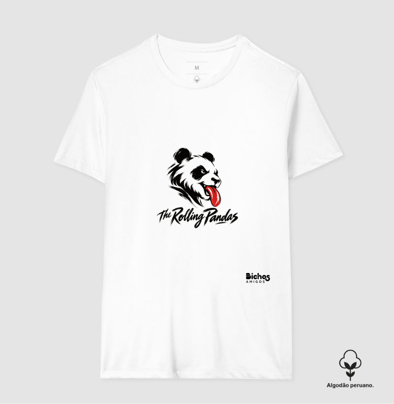 The Rolling Pandas - Camiseta Algodão Peruano