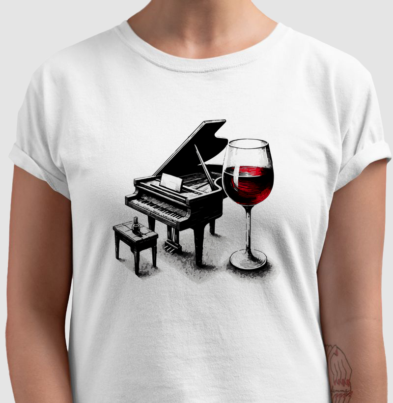 Camiseta Piano e Vinho - M2