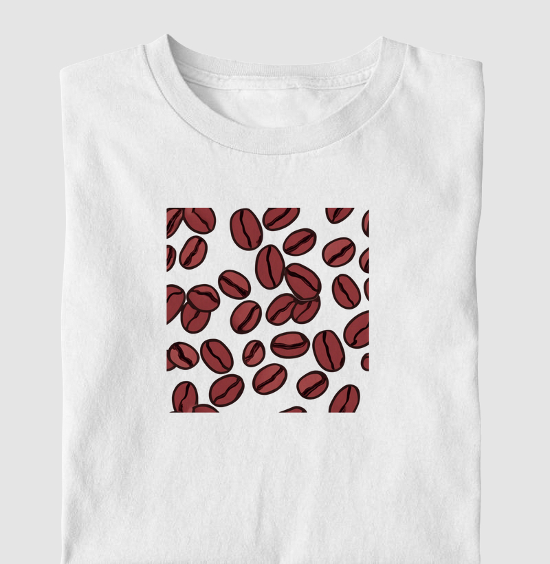 Camiseta Grãos de Café Algodão Nacional