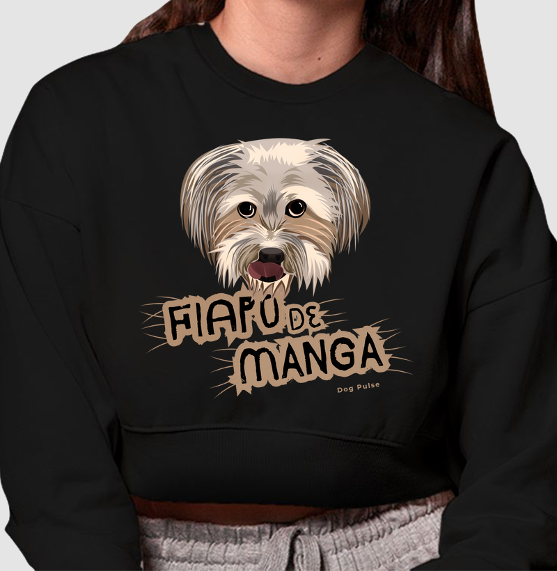 Cropped Moletom Dog Pulse - Fiapo de Manga Beige