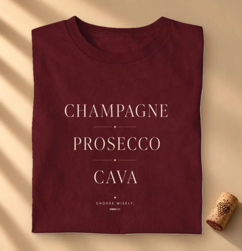Camiseta Vinho - Champagne, Prosecco, Cava - Choose Wisely