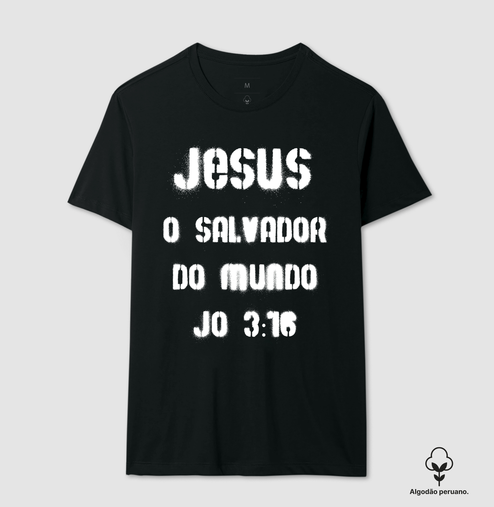 Camiseta Algodão Peruano Cristã O Salvador do Mundo