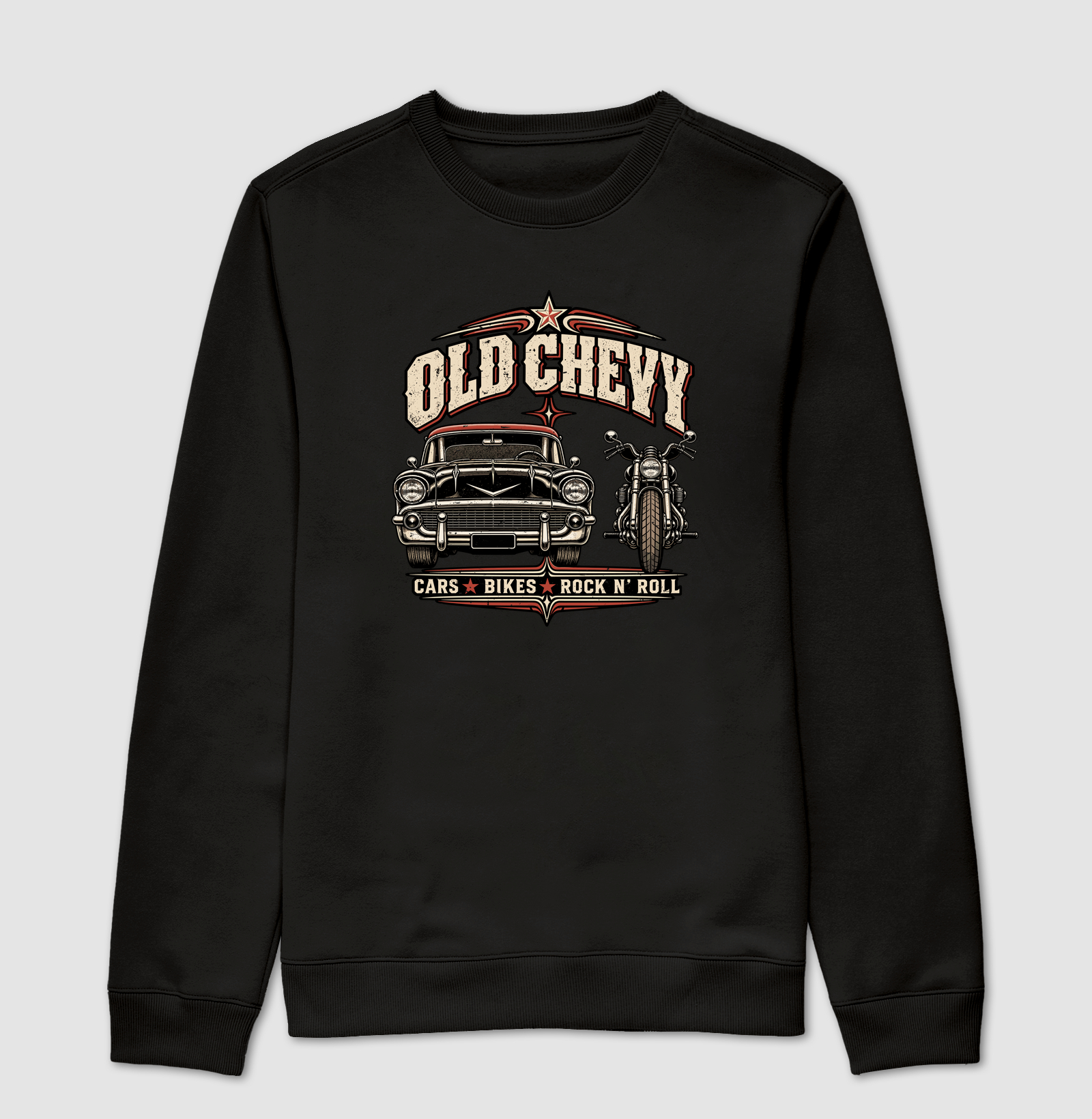 Side by Side | Steel & Wheels - Old Chevy - Suéter Moletom