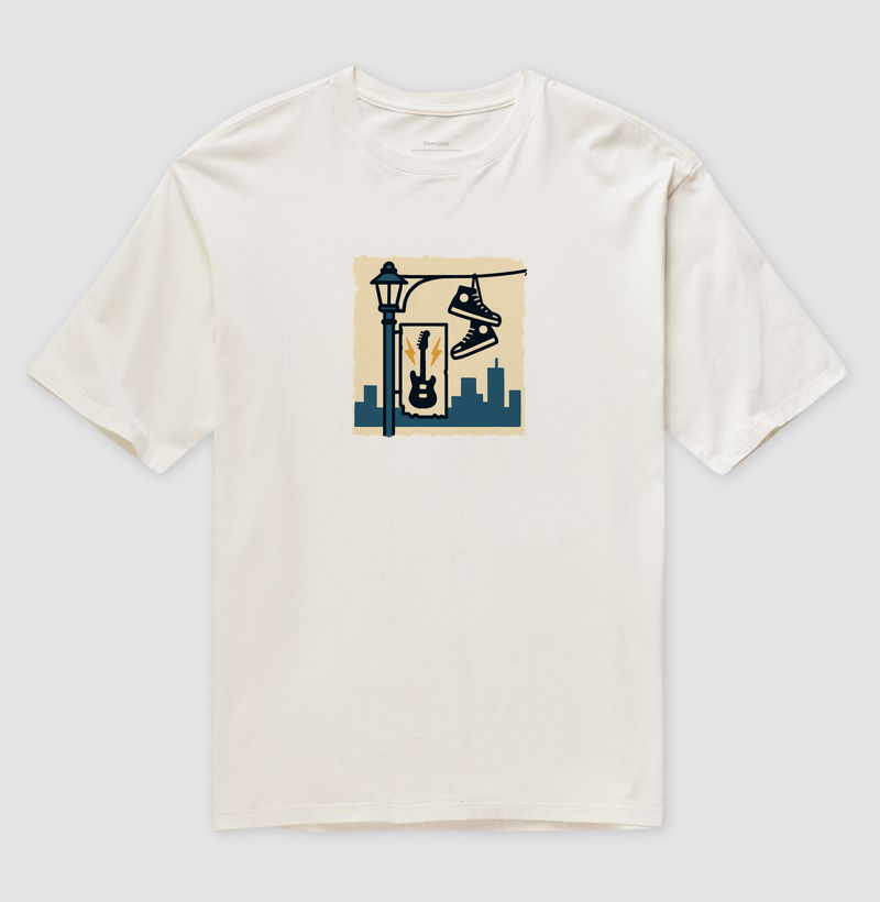 Camiseta Oversized Rock na Esquina | Posto80
