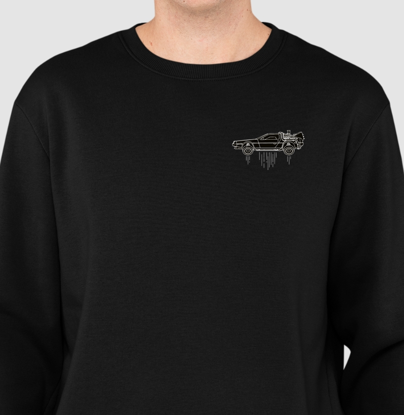 Suéter Moletom estampado para colecionador miniatura Delorean - a máquina do tempo