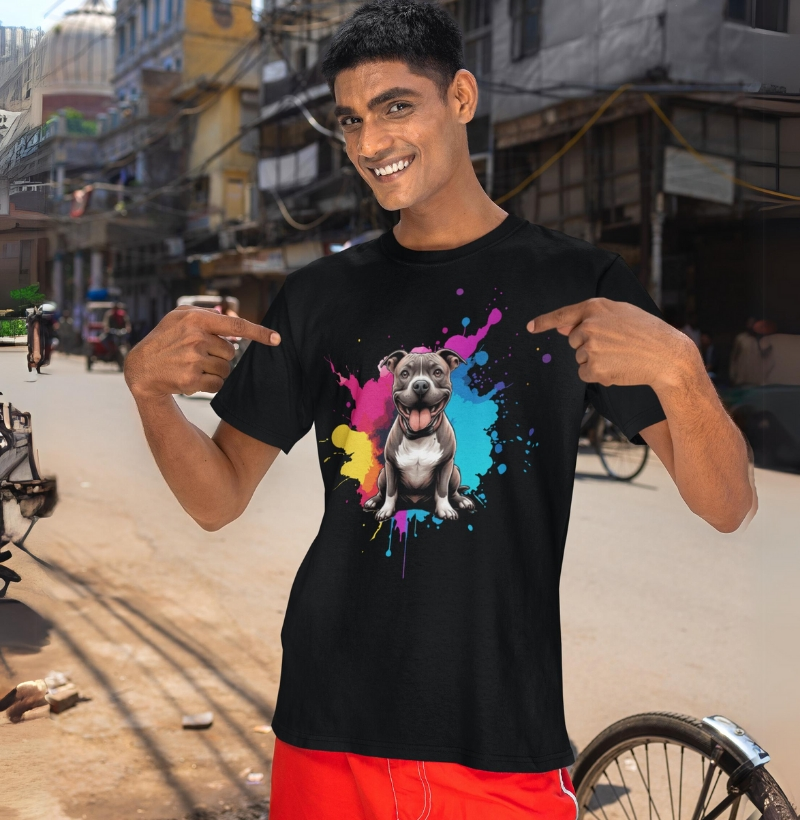 Camiseta com Estampa Pitbull Feliz