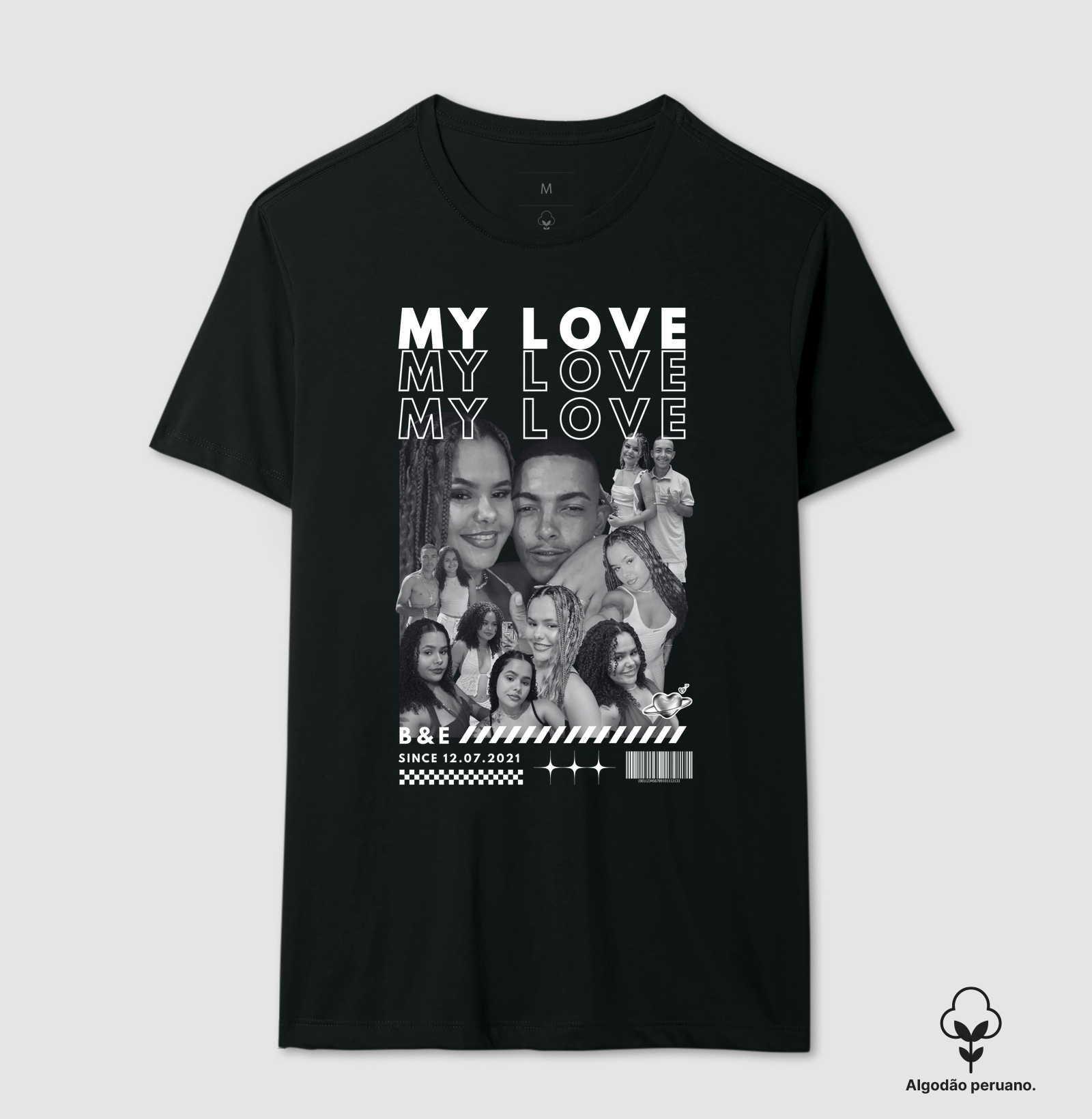 #1206 Camiseta Personalizada My Love — Colagem de Fotos do Casal