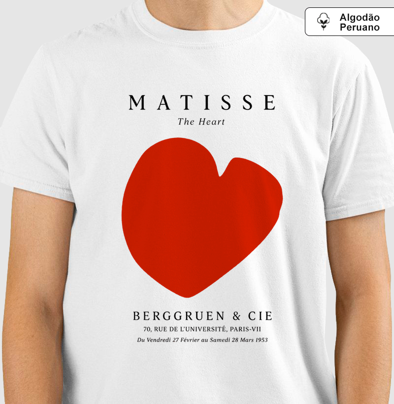 Camiseta Henri Matisse The Heart | Arte Moderna | Algodão Peruano Premium