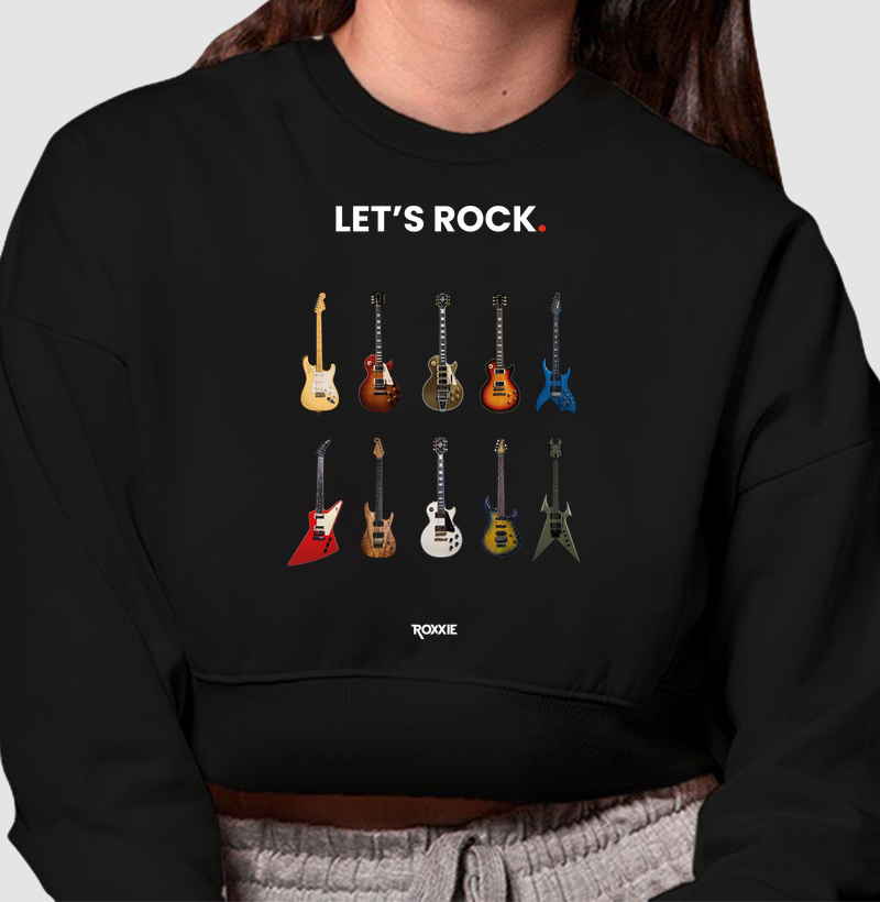 Camiseta Let´s Rock - Cropped Moletom