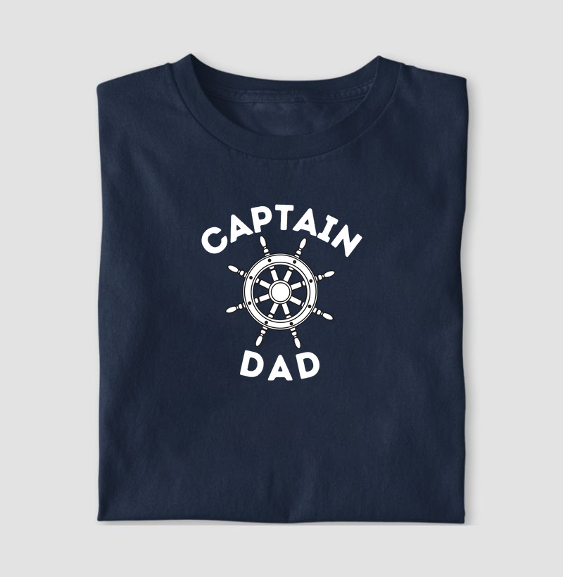 Camiseta de dia dos pais - Captain Dad" (Estilo Clássico Timão) - Algodão Peruano Premium
