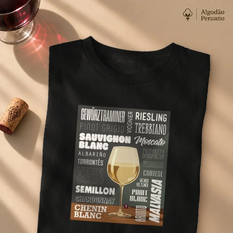 Camiseta Uvas Brancas - Camiseta Algodão Peruano