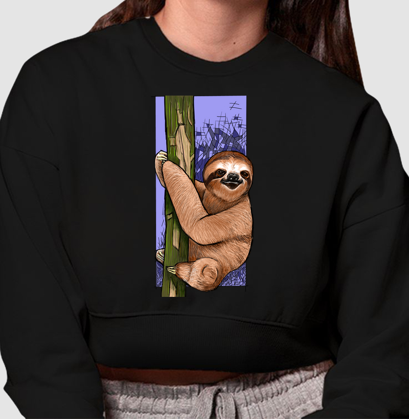 Cropped Moletom Bicho Preguiça