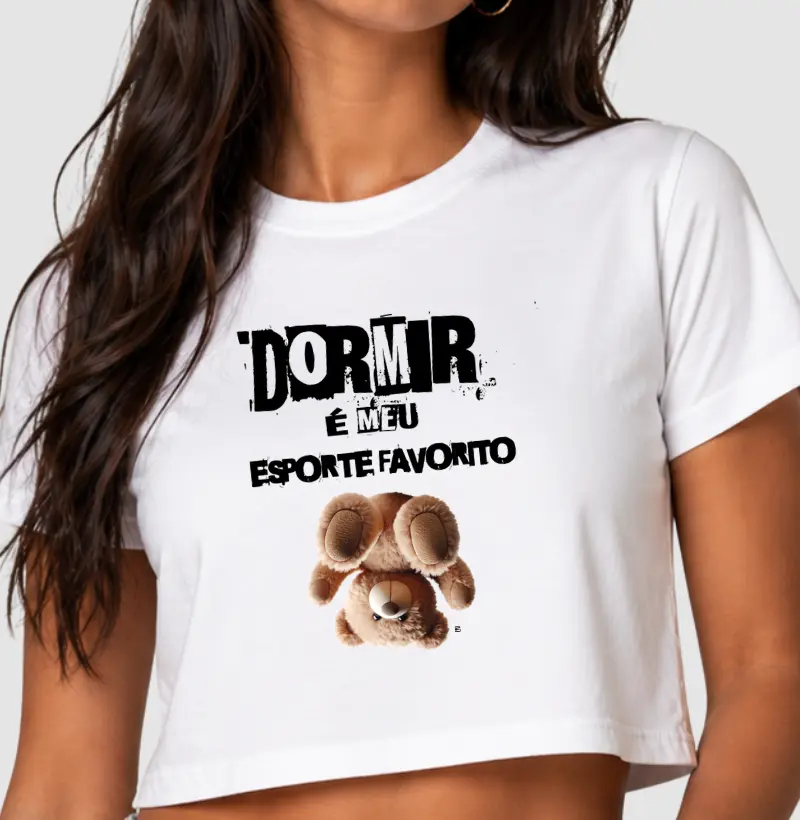 Cropped Dormir é meu esporte favorito