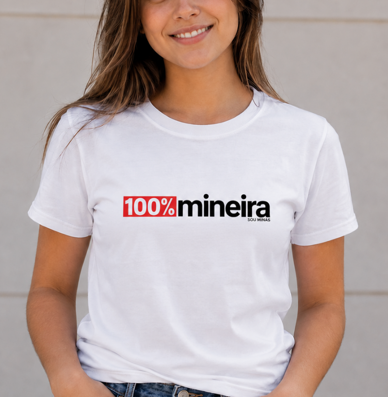 Camiseta 100% Mineira | Minimalista Moderna | Orgulho das Gerais
