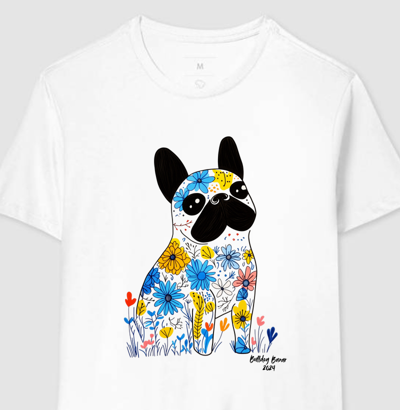 Camiseta Bulldog Frances "Flores"