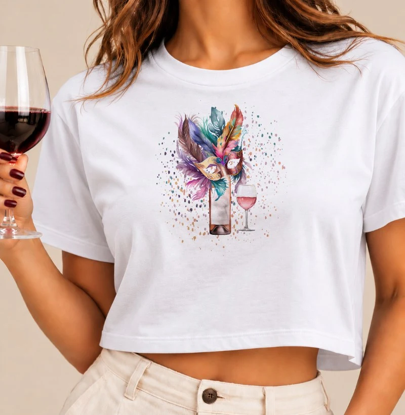 Camiseta Bloco do Rosé - Cropped