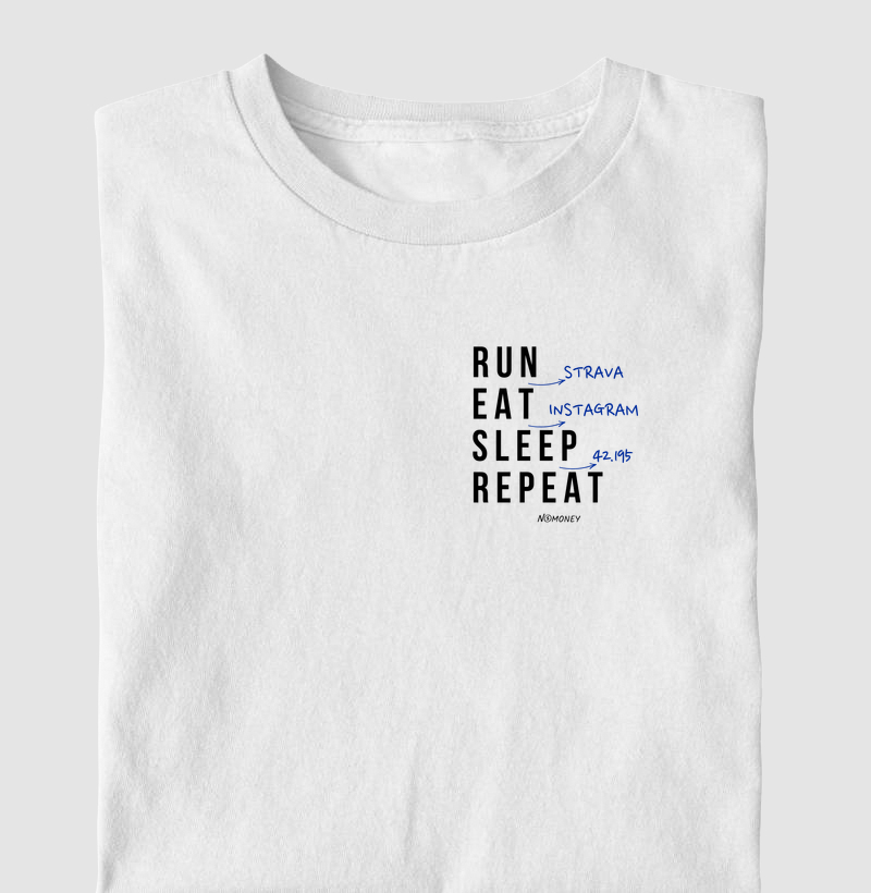 Camiseta Infantil Run (Strava). Eat. Sleep. Repeat.