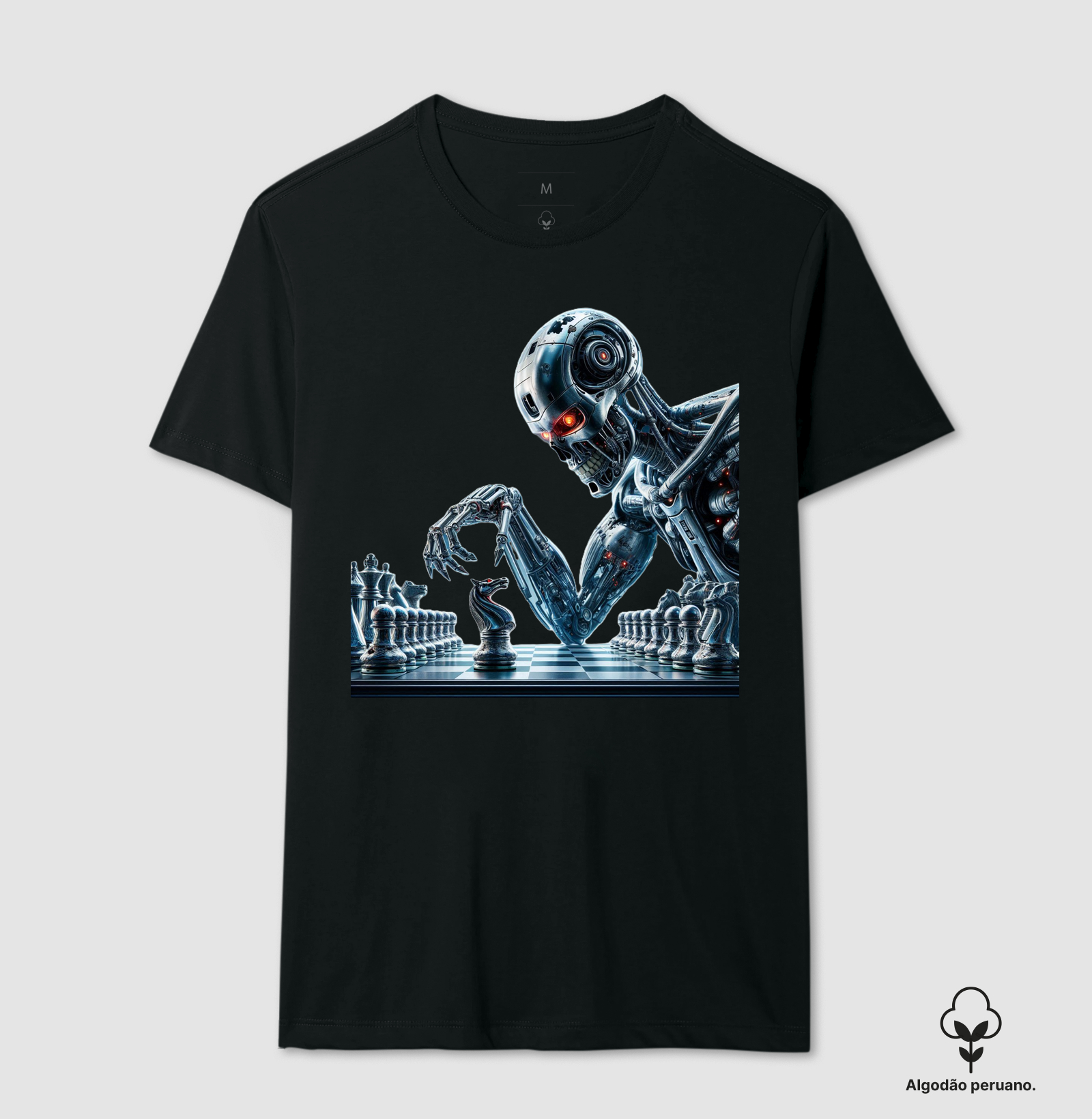 Cyborg jogando xadrez