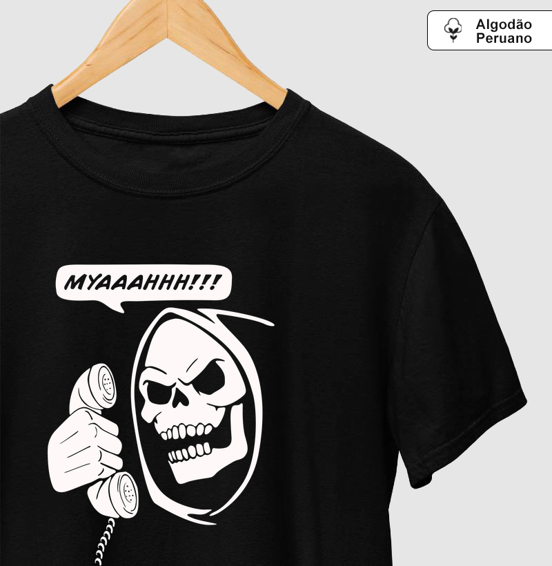 Camiseta Myah Phone Skeletor 2 Algodão Peruano - Camiseta Algodão Peruano