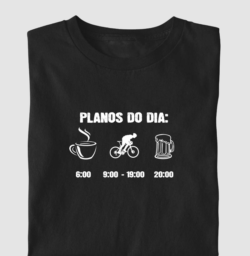 Camiseta Planos do Dia - Café Pedal e Cerveja - GoodTrail