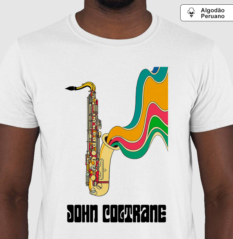Camiseta John Coltrane Jazz Saxofone | Algodão Peruano
