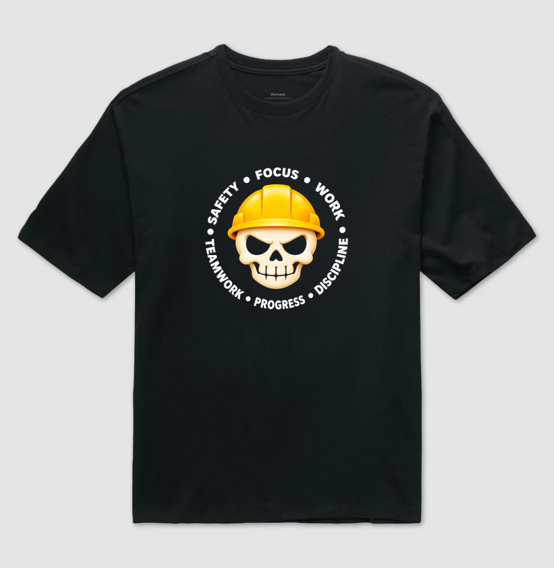 Emoji Caveira Focada - Camiseta Oversized
