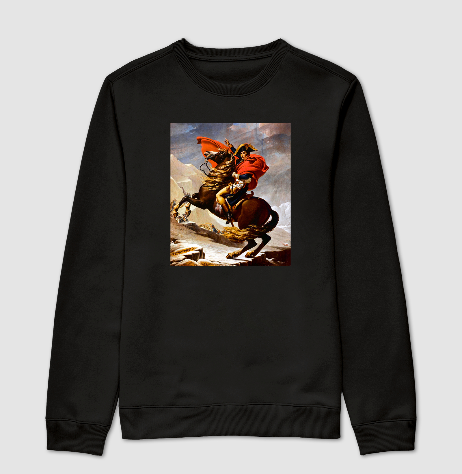 Napoleão Cruzando os Alpes – Jacques-Louis David | Império Napoleônico - Suéter Moletom