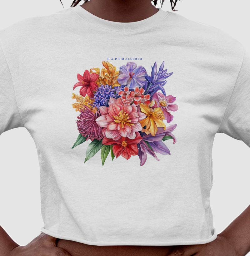 T-shirt Cropped - Arranjo Floral
