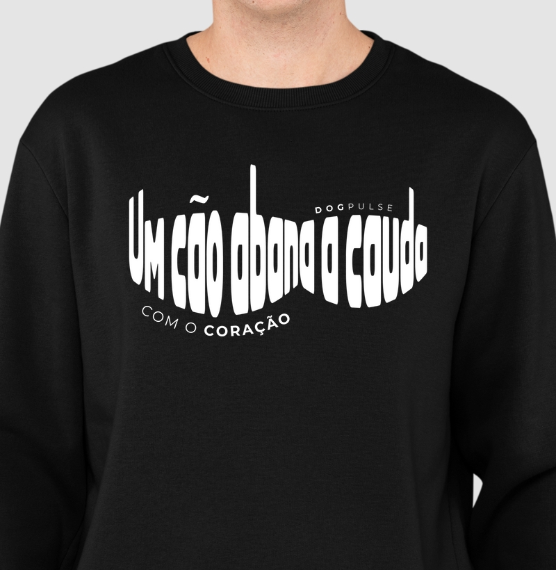 Suéter Moletom Um Cão Abana a Cauda com o Coração Dog Pulse
