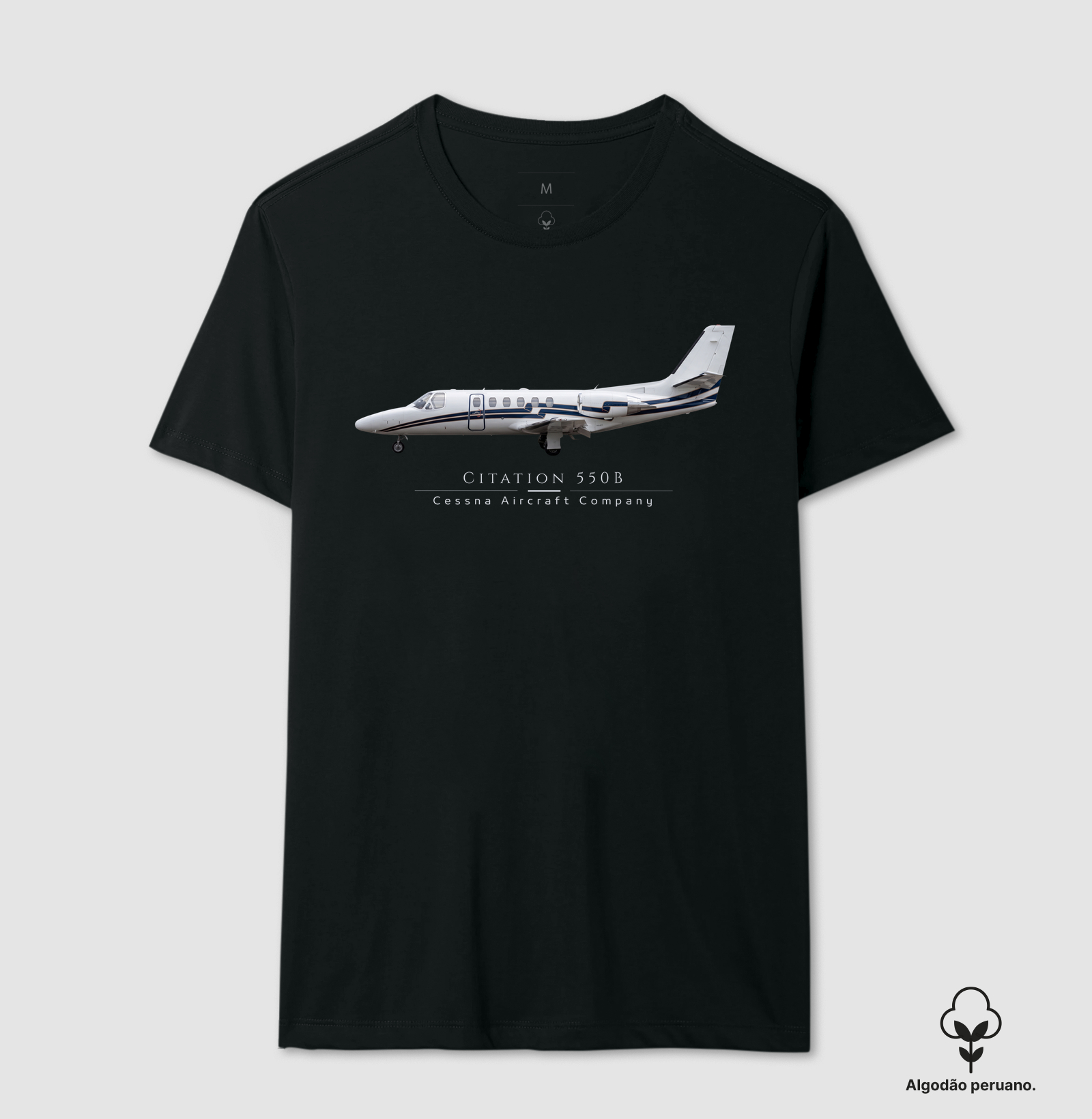 Cessna Citation 550B | Profile - Camiseta Algodão Peruano