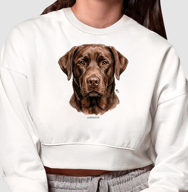 Cães - Labrador - Moletom Cropped