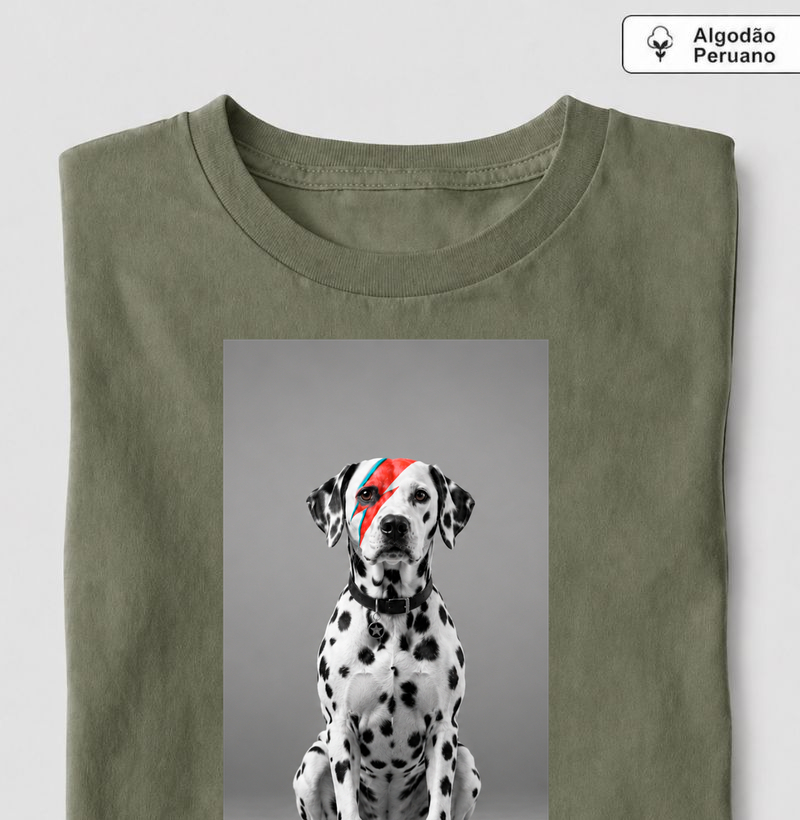 Glam Rock Dálmata ⚡ - Camiseta Algodão Peruano
