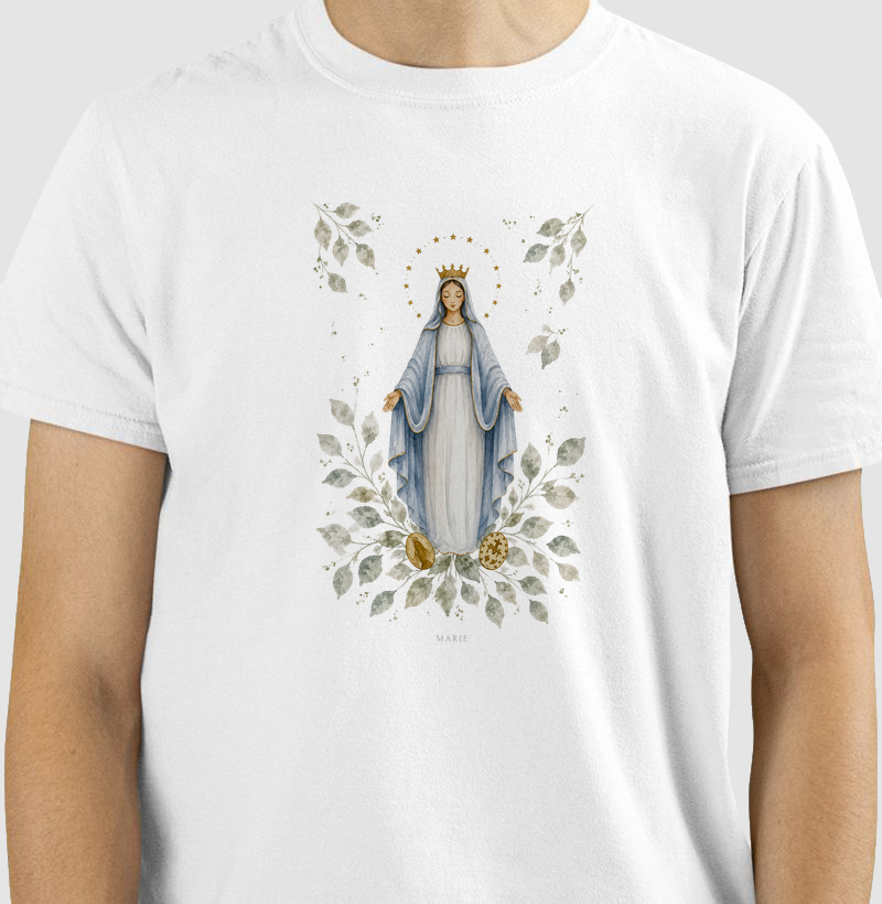 Nossa Senhora das Graças Aquarela - Camiseta