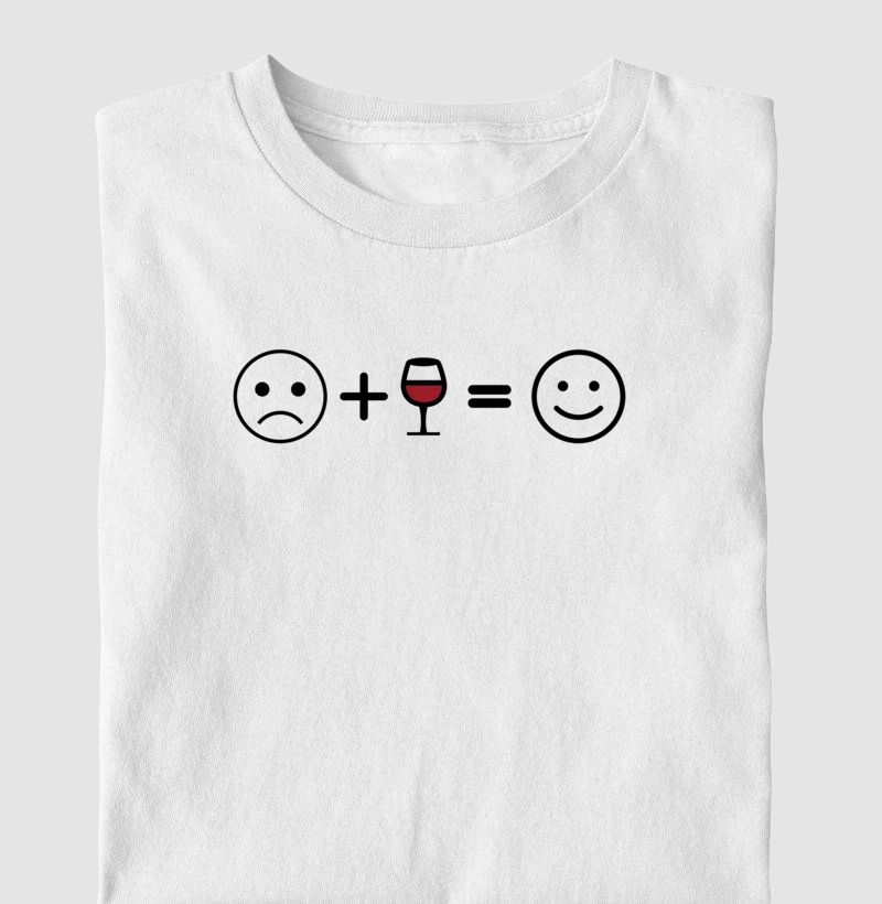 Camiseta Adulta - Feliz com vinho
