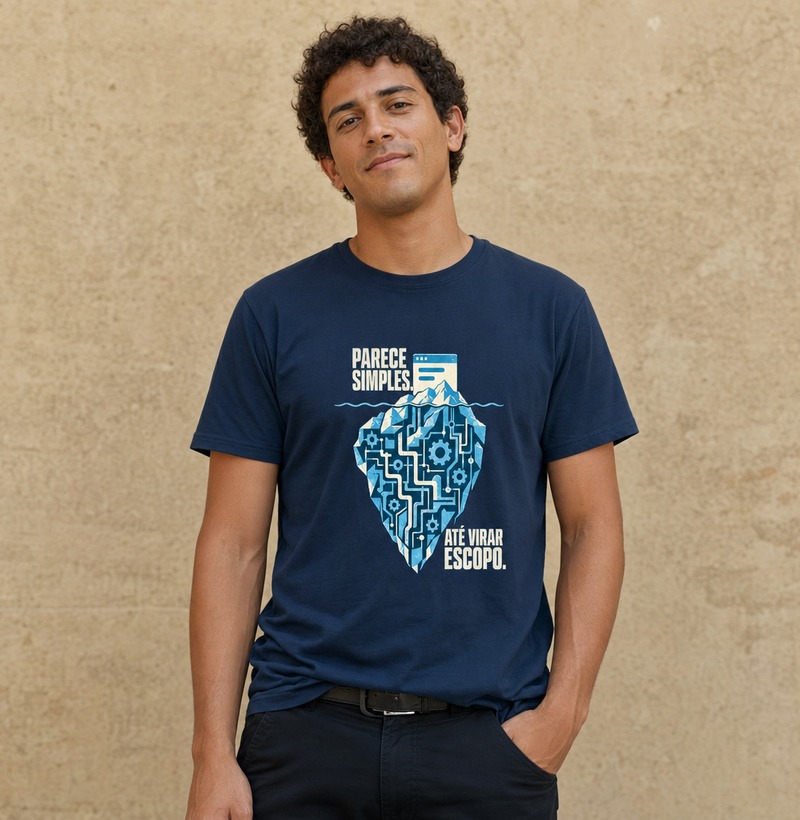 Parece simples. Até virar escopo — Camiseta