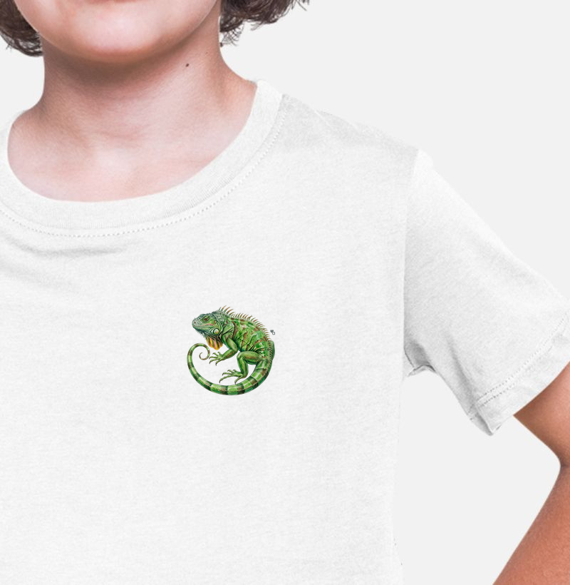 Répteis - Mini - Iguana Verde - Infantil - Camiseta Infantil