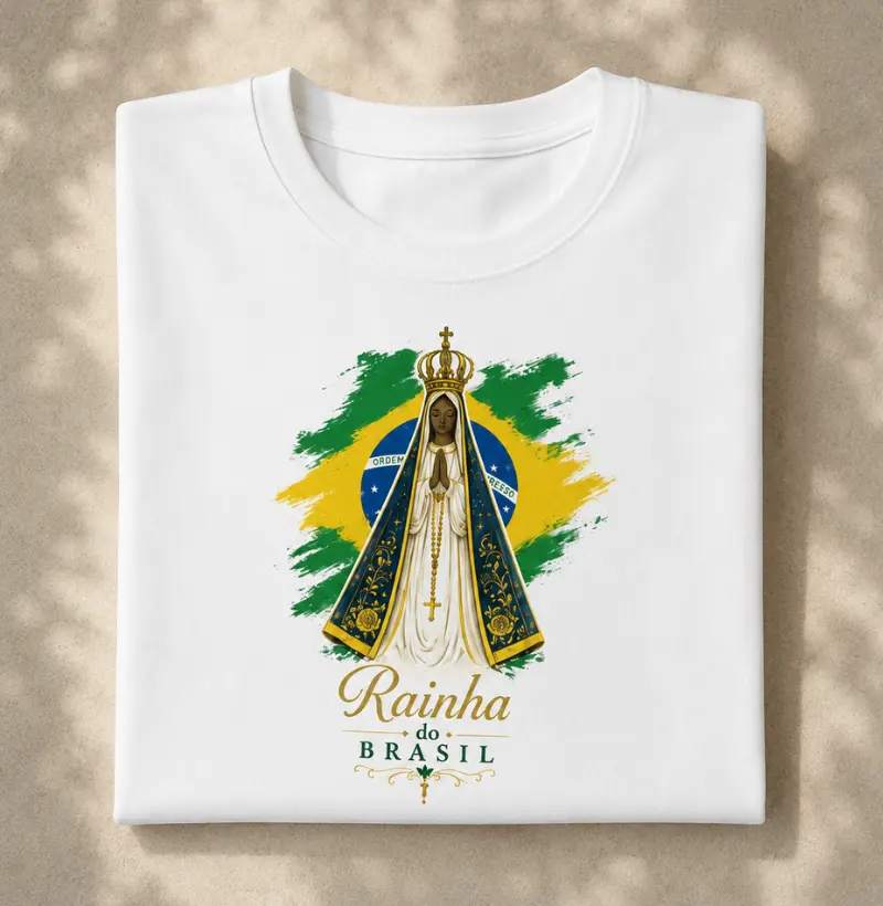 Camiseta Nossa Senhora Aparecida Rainha do Brasil