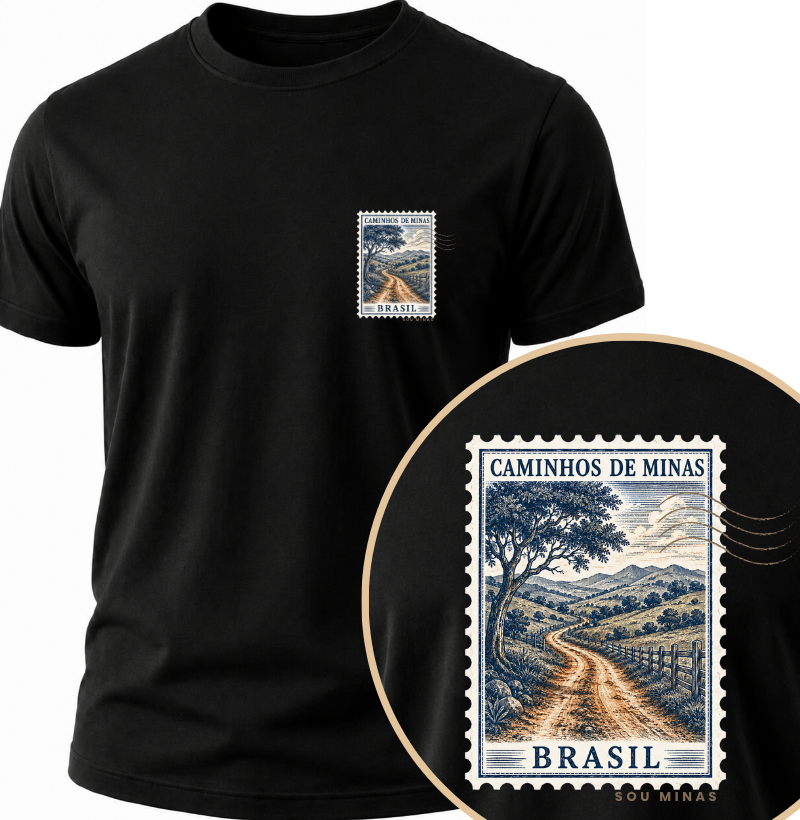 Camiseta Caminhos de Minas | Selo Estrada de Terra | Nostalgia das Gerais