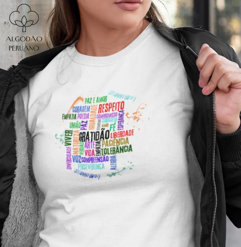 Camiseta Palavras Transcendentes! Algodão Peruano!