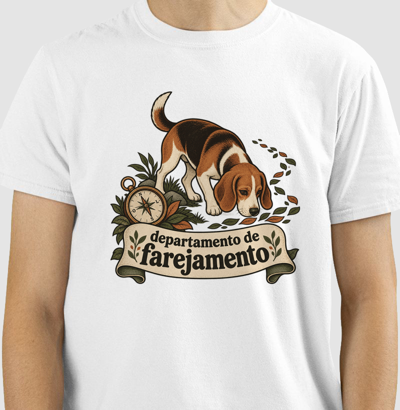 Camiseta Cão Farejador "departamento de farejamento" | Pelo & Pano