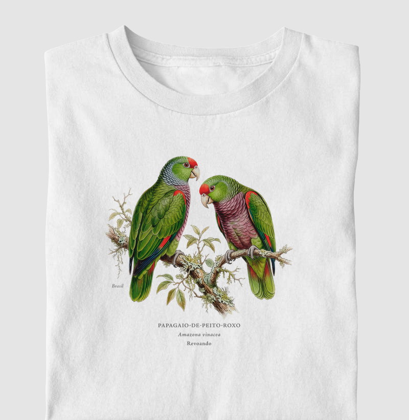Naturalistas - Papagaio-de-peito-roxo - Camiseta