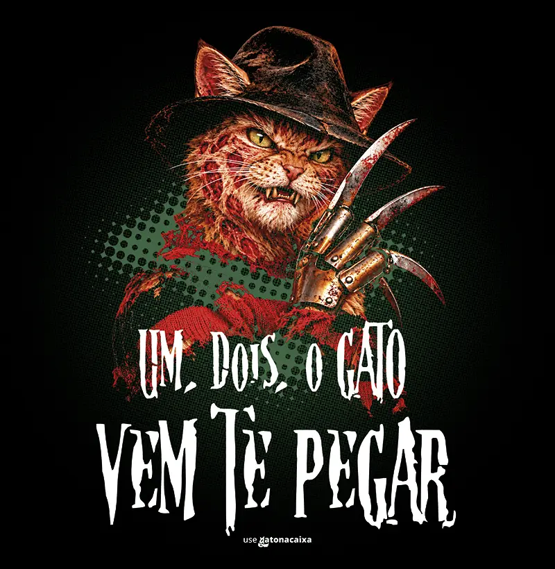 Um, dois, o gato vem te pegar! - Camiseta